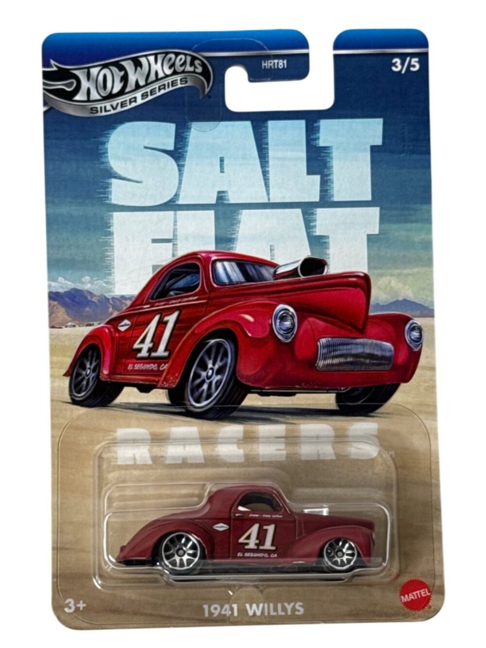 Hot Wheels 1941 Willys Salt Flat Racers 3/5 Red Diecast Car 1:64